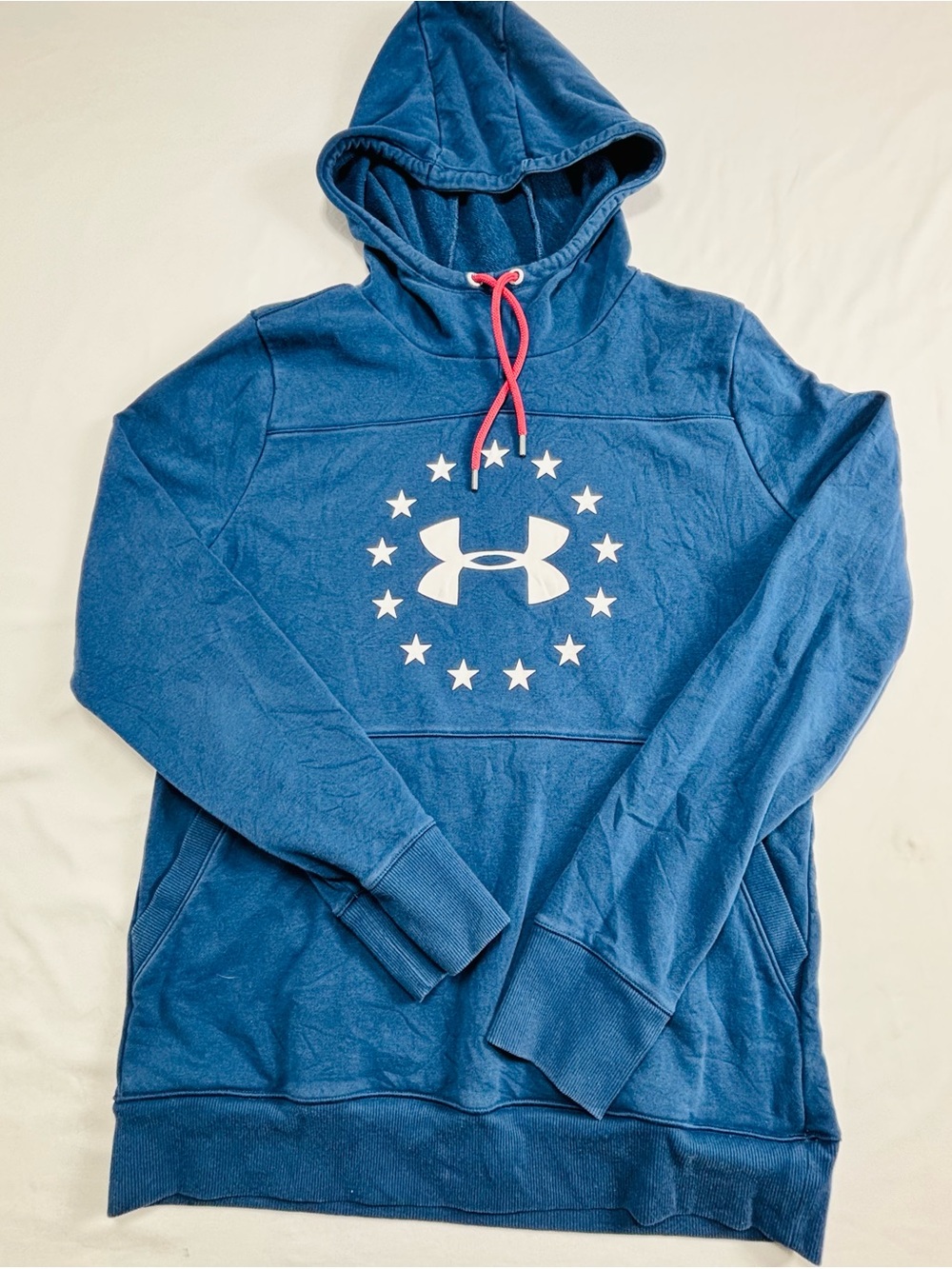 Under Armour Blue Crewneck Hooded Sweatshirt with White Logo M535